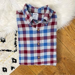 Brooks Brothers Red and Blue Plaid Casual Button Down Shirt